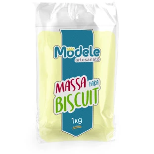 Massa De Biscuit Modele Cor  024 Amarelo canário 1Kg.