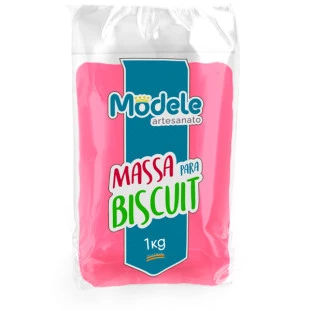 Massa De Biscuit Modele Cor 055 Rosa Brilhante 1Kg.